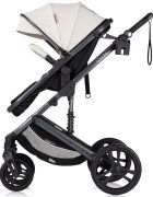 CHIPOLINO Carucior pentru copii Amore Biscotta 3 in 1 transformabil cu suspensii spatar reglabil husa de picioare gentuta si suport pahar