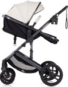 CHIPOLINO Carucior pentru copii Amore Biscotta 3 in 1 transformabil cu suspensii spatar reglabil husa de picioare gentuta si suport pahar