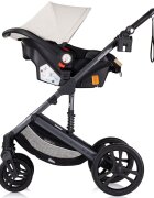 CHIPOLINO Carucior pentru copii Amore Biscotta 3 in 1 transformabil cu suspensii spatar reglabil husa de picioare gentuta si suport pahar