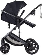 CHIPOLINO Carucior pentru copii Amore Blackberry 2 in 1 cu sezut reversibil maner reglabil suspensii husa de picioare gentuta suport pahar greutate admisa 22 kg