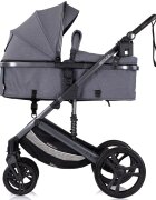 CHIPOLINO Carucior pentru copii Amore Cloud Grey 2 in 1 cu sezut reversibil maner reglabil suspensii husa de picioare gentuta suport pahar greutate admisa 22 kg
