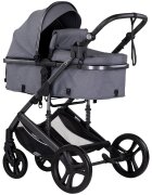 CHIPOLINO Carucior pentru copii Amore Cloud Grey 2 in 1 cu sezut reversibil maner reglabil suspensii husa de picioare gentuta suport pahar greutate admisa 22 kg