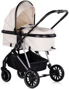 CHIPOLINO Carucior pentru copii Aura 3 in 1 biscotta tranformabil spatar reglabil Suspensii Maner reglabil accesorii incluse