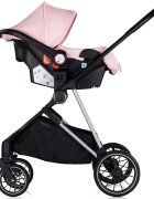 CHIPOLINO Carucior pentru copii Aura 3 in 1 pink marshmallow tranformabil spatar reglabil Suspensii Maner reglabil accesorii incluse