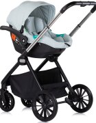 CHIPOLINO Carucior pentru copii Encanto 3 in 1 basil cu spatar reglabil suspensii bara detasabila suport piciare ajustabil maner reglabil si accesorii