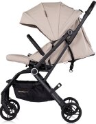 CHIPOLINO Carucior pentru copii Go Twist Latte cu sezut rotativ cadru din aluminiu bara detasabila suport reglabil pentru picioare roti cu suspensii greutate admisa 22 kg
