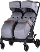 CHIPOLINO Carucior pentru gemeni Twinity Cloud cadru din aluminiu suspensii huse picioare suport pahar gentuta