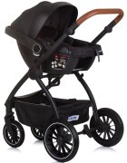 CHIPOLINO Carucior Prestige 3 in 1 blackberry cu suspensii cadru din aluminiu rucsac husa picioare greutate admisa 22 kg