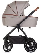 CHIPOLINO Carucior Prestige 3 in 1 tiramisu cu suspensii cadru din aluminiu rucsac husa picioare greutate admisa 22 kg