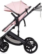 CHIPOLINO Carucior transformabil 3 in 1 pentru copii Amore Powder Pink cu suspensii sezut reversibil accesorii greutate suportata 22 kg