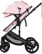 CHIPOLINO Carucior transformabil 3 in 1 pentru copii Amore Powder Pink cu suspensii sezut reversibil accesorii greutate suportata 22 kg