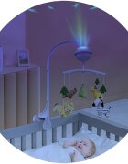CHIPOLINO Carusel muzical pentru patut Jungle cu proiector functie bluetooth volum reglabil prindere universala jucarii detasabile
