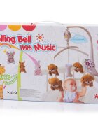 CHIPOLINO Carusel muzical pentru patut Pink rabbits