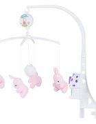 CHIPOLINO Carusel muzical pentru patut Pink rabbits