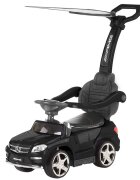 CHIPOLINO Masinuta copii de impins Mercedes Benz GL63 AMG black cu copertina maner detasabil sunete amuzante scaun spatios din piele Suport pentru picioare retractabil bara de proectie