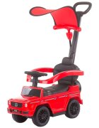 CHIPOLINO Masinuta copii de impins Mercedes G350 Red cu maner si copertina detasabile spatiu de depozitare sub sezut suport pentru picioare retractabil potrivita copiilor cu varsta mai mare de 1 an cu greutatea pana la 25