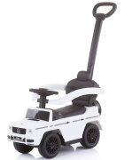 CHIPOLINO Masinuta copii de impins Mercedes G350 white cu maner si copertina detasabile spatiu de depozitare sub sezut suport pentru picioare retractabil potrivita copiilor cu varsta mai mare de 1 an cu greutatea pana la 2