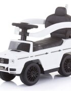 CHIPOLINO Masinuta copii de impins Mercedes G350 white cu maner si copertina detasabile spatiu de depozitare sub sezut suport pentru picioare retractabil potrivita copiilor cu varsta mai mare de 1 an cu greutatea pana la 2