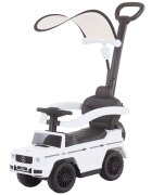 CHIPOLINO Masinuta copii de impins Mercedes G350 white cu maner si copertina detasabile spatiu de depozitare sub sezut suport pentru picioare retractabil potrivita copiilor cu varsta mai mare de 1 an cu greutatea pana la 2