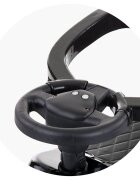 CHIPOLINO Masinuta copii de impins Turbo Black cu maner si bara de siguranta detasabile suport pentru picioare sezut cu spatar potrivita copiilor cu varsta mai mare de 3 ani cu greutatea pana la 23 kg