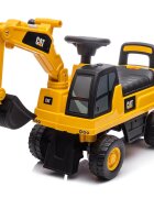 CHIPOLINO Masinuta de impins CAT Excavator yellow cu spatiu pentru depozitare volan cu sunete greutate admisa 25 kg