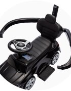 CHIPOLINO Masinuta de impins cu maner Mercedes Benz C-Class Black cu bara de siguranta suport pentru picioare spatiu depozitare volan cu sunete greutate admisa 25 kg