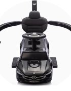 CHIPOLINO Masinuta de impins cu maner Mercedes Benz C-Class Black cu bara de siguranta suport pentru picioare spatiu depozitare volan cu sunete greutate admisa 25 kg