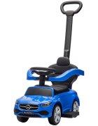 CHIPOLINO Masinuta de impins cu maner Mercedes Benz C-Class Blue cu bara de siguranta suport pentru picioare spatiu depozitare volan cu sunete greutate admisa 25 kg