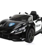 CHIPOLINO Masinuta electrica pentru copii Police black 50W cu telecomanda deschidere usi lumini sunete si pornire la cheie