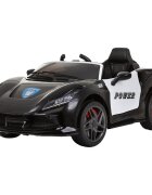 CHIPOLINO Masinuta electrica pentru copii Police black 50W cu telecomanda deschidere usi lumini sunete si pornire la cheie
