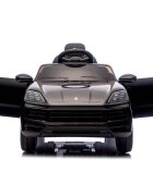 CHIPOLINO Masinuta electrica pentru copii Porsche Cayenne Black cu suspensii usi cu deschidere greutate admisa 30 kg