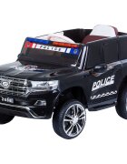 CHIPOLINO Masinuta electrica pentru copii SUV Police Patrol cu scaun din piele black 40W centura siguranta deschidere usi telecomanda Usb si lumini