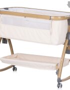 CHIPOLINO Patut co-sleeper Charisma Cashmere Wood cu laterala culisanta si functie de leagan