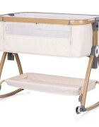 CHIPOLINO Patut co-sleeper Charisma Cashmere Wood cu laterala culisanta si functie de leagan
