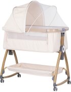 CHIPOLINO Patut co-sleeper Charisma Cashmere Wood cu laterala culisanta si functie de leagan