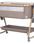 CHIPOLINO Patut co-sleeper Charisma Latte Wood cu laterala culisanta si functie de leagan