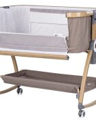 CHIPOLINO Patut co-sleeper Charisma Latte Wood cu laterala culisanta si functie de leagan