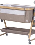 CHIPOLINO Patut co-sleeper Charisma Latte Wood cu laterala culisanta si functie de leagan