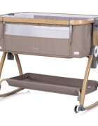 CHIPOLINO Patut co-sleeper Charisma Latte Wood cu laterala culisanta si functie de leagan