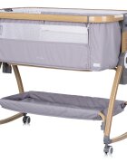 CHIPOLINO Patut co-sleeper Charisma Platinum Wood cu laterala culisanta si functie de leagan