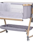 CHIPOLINO Patut co-sleeper Charisma Platinum Wood cu laterala culisanta si functie de leagan