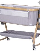 CHIPOLINO Patut co-sleeper Charisma Platinum Wood cu laterala culisanta si functie de leagan