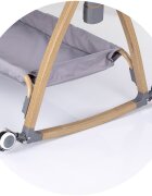 CHIPOLINO Patut co-sleeper Charisma Platinum Wood cu laterala culisanta si functie de leagan