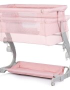 CHIPOLINO Patut co-sleeper Eleganza Pink Marshmallow cu laterala culisanta si pozitie anti-reflux