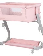 CHIPOLINO Patut co-sleeper Eleganza Pink Marshmallow cu laterala culisanta si pozitie anti-reflux