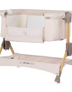 CHIPOLINO Patut co-sleeper pliabil SleepNFold Cashmere cu inaltime reglabila pozitie anti-reflux functie de leganare salteluta de infasat plasa anti-insecte roti cu frana