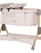 CHIPOLINO Patut co-sleeper pliabil SleepNFold Cashmere cu inaltime reglabila pozitie anti-reflux functie de leganare salteluta de infasat plasa anti-insecte roti cu frana
