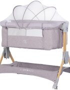 CHIPOLINO Patut co-sleeper pliabil SleepNFold Platinum cu inaltime reglabila pozitie anti-reflux functie de leganare salteluta de infasat plasa anti-insecte roti cu frana