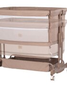 CHIPOLINO Patut co-sleeper si tarc Zen Latte cu laterala pliabila intrare laterala roti blocabile inaltime ajustabila pozitie anti-reflux plasa anti-insecte
