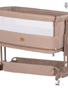 CHIPOLINO Patut co-sleeper si tarc Zen Latte cu laterala pliabila intrare laterala roti blocabile inaltime ajustabila pozitie anti-reflux plasa anti-insecte